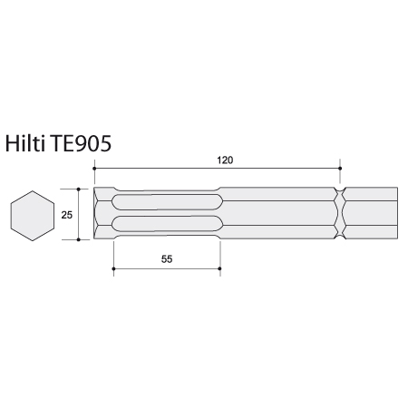 Hilti Steel Point Point Chisel TE905 500mm Toolpak  